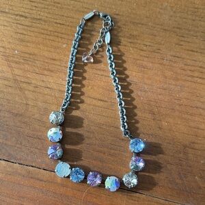 Sabika Elegant Silver and Purple Women's Necklace